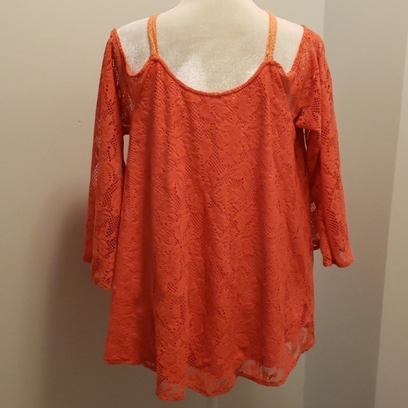 SPY Zone Exchange Cold Shoulder Swing Top Coral Lg - Picture 3 of 8